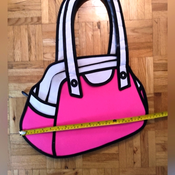 90s Vintage Jump from the Page Comic-styled Pink and White Purse - Picture 3 of 8